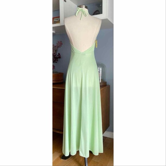 Vtg 70’s Cinandre Leisure Lingerie Maxi Dress Nightgown Loungewear Halter S - Picture 4 of 8
